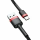 Зарядний кабель Baseus Cafule Type-C 2A 2M Red/Black (CATKLF-C91) - изображение 3