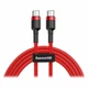 Зарядний кабель Baseus Cafule PD2.0 60W Type-C to Type-C 3A 2m Red (CATKLF-H09) - зображення 1