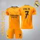 Футбольная форма Real Madrid VINI JN. (ВИнисиус Жуниор) 7, сезон 24/25, размер 24 ростом 130-140 см, оранжевая - изображение 1