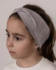 Широкая повязка для девочки BIGU трикотажная Cветло-серая 52-54 см - изображение 1
