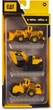 Набір металевих машинок CAT Construction Little Machines Dump Truck/Cement Mixer/Grader Міні-техніка 3 шт 82274 - зображення 1
