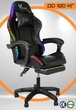 Геймерское Кресло с RGB Подсветкой Компьютерное Игровое Vecotti GT PRO LED Black с Подставкой для Ног Черное до 120 кг - изображение 1