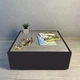 Журнальный столик Grail Stone 640х640х250мм Черный + Серый керамогранит (0132) - изображение 1
