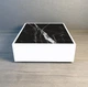 Журнальный столик Grail Black 640х640х250мм Белый + Черно-белый керамогранит (0100) - изображение 1