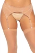 Пояс для панчіх зі стразами Leg Avenue Rhinestone Garterbelt Тілесний One Size (SO9140) - зображення 1