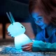 Світодіодний LED-нічник "Зайчик" силіконовий акумуляторний із сенсорним керуванням, дитячий світильник з підсвіткою 8 кольорів CLC-088 - зображення 5