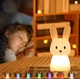 Світодіодний LED-нічник "Зайчик" силіконовий акумуляторний із сенсорним керуванням, дитячий світильник з підсвіткою 8 кольорів CLC-088 - зображення 6