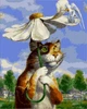 Картина по номерам 40х50 см. Mariposa Кот с ромашкой Художник Владимир Румянцев (Q 2076) - изображение 1
