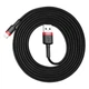 Кабель Baseus Cafule Cable USB For Lightning 1.5A 2m Red+Black (CALKLF-C19) - зображення 3