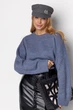 Жіночий в'язаний джемпер вільного крою Lurex Синій S (19720) - зображення 5