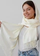 Осенний шарф палантин Cashmere 200*70 см молочный - изображение 1