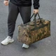 Спортивна дорожня сумка Fat Dyb 60 л, камуфляж Дубок, надміцний Оксфорд 1000Д, з металевими карабінами - изображение 12
