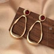 Серьги бижутерия "Красные камни" jeweston Золотистые - изображение 4