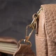 Женская кожаная сумка Vintage бежевая 20,5x13x9,5 см с оригинальным ремнем через плечо 60816 - изображение 10
