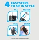 Термокружка с ручкой Cirkul All-Day StrawSip из нержавеющей стали Черная 1183 мл - изображение 4