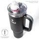 Термокружка с ручкой Cirkul All-Day StrawSip из нержавеющей стали Черная 1183 мл - изображение 6