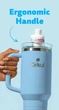 Термокружка с ручкой Cirkul All-Day StrawSip из нержавеющей стали Голубая 1183 мл - изображение 5