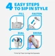 Термокружка с ручкой Cirkul All-Day StrawSip из нержавеющей стали Серая 1183 мл - изображение 3