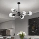 Потолочная LED люстра 50W Sirius со светодиодными нитями на 6 плафонов черная IP20 3310/6 - изображение 1