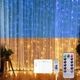 Гирлянда Штора Флаг Украины с пультом и USB желто-голубой 3х3 м (16906/MG) - изображение 1
