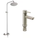 Набір 2 в 1 Змішувач для раковини Lidz Aria 001F + Душова система Lidz Aria 1010 Nickel SET-L4201-1 - зображення 1