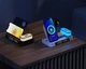 Бездротова зарядка Magsafe - стенд + годинник та нічник - A37 4 in 1 Fast 30W для iPhone Apple Watch AirPods для айфона часів - Чорна - зображення 4