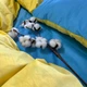 Комплект постільної білизни Наша Швейка Сатин Premium+ Блакитний та жовтий однотонний Сімейний 2 х 150*215 см - зображення 4