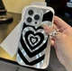 Панель Зеброве серце з блискітками для Apple Iphone 14 Pro Silver - изображение 2
