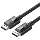 Видео кабель UGREEN DP114 DP Male to Male DP1.4 8K Round Cable ABS Shell Braid 1.5m, Black - изображение 1