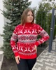 Женский новогодний свитер с оленями "New Deer" Красный, под шею, размер S - изображение 3