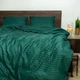 Комплект постільної білизни двоспальний MakSon Elegant Emerald, страйп-сатин, 100% бавовна (017-1175210С) - зображення 1