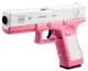 Пістолет дитячий іграшковий GLOCK із безпечними кулями, фірмовим глушником і поролоновими патронами Рожевий - зображення 1