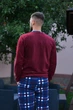 Теплая мужская пижама (лонгслив + штаны) Флисовая Pijamoni 2XL Бордо 2109485 - изображение 2