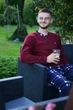 Теплая мужская пижама (лонгслив + штаны) Флисовая Pijamoni 2XL Бордо 2109485 - изображение 6