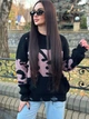 Об'ємний жіночий светр-туніка чорного кольору 30086 One Size - зображення 3