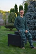 Теплая мужская пижама (лонгслив + штаны) Флисовая Pijamoni M зеленый 1009287 - изображение 1