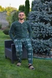 Теплая мужская пижама (лонгслив + штаны) Флисовая Pijamoni L зеленый 1009287 - изображение 3