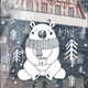 Новогодние наклейки на окна Белый медведь с чашкой елочки снежинки Happy Pocket Набор M глянцевая Белый (HP-121M-010GL) - изображение 4