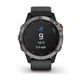 Смарт-часы GARMIN Fenix 6 Solar Silver with black band (010-02410-00) - изображение 2
