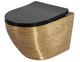 Підвісний унітаз REA CARLO FLAT BRUSHED GOLD BLACK золотий (REA-C3300) - зображення 1