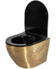 Підвісний унітаз REA CARLO FLAT BRUSHED GOLD BLACK золотий (REA-C3300) - зображення 5