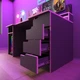 Стол компьютерный игровой Майнкрафт Люкс с подсветкой RGB Антрацит с розовой кромкой L=1600мм (арт. SKRZ1000-121) - изображение 7