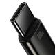 Кабель Baseus Tungsten Gold Fast Charging Data Cable USB to Type-C 100W 2m Black (CAWJ000101) - изображение 3