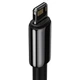Кабель Baseus Tungsten Gold Fast Charging Data Cable USB to iP 2.4A 2m Black (CALWJ-A01) - зображення 4