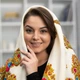 Велична кремова народна вовняна шаль Корона (1496.5) - зображення 3