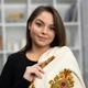 Велична кремова народна вовняна шаль Корона (1496.5) - зображення 6
