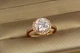 Кольцо Xuping Jewelry большой камень в кругу мелких фианитов р 16 золотистое - изображение 1