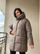 Куртка женская Lady Yep 9045 длинная бедра с капюшоном пальто 46 коричневая - изображение 1