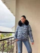 Куртка жіноча Lady Yep 9063 подовжена леопардовий принт з капюшоном хутро 44 сіра - зображення 4