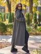 Пальто осеннее длинное женское ISSA PLUS 14947 S Серое (issa2007682659968) - изображение 3